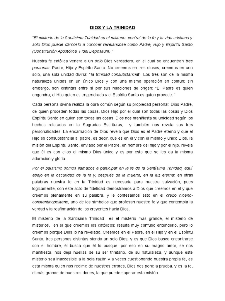 Dios y La Trinidad | PDF