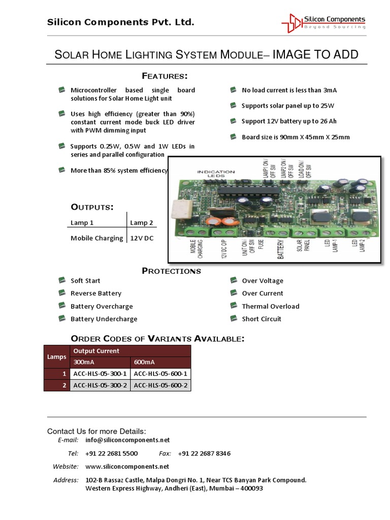 Solar Home Lighting System Module | PDF | Computers