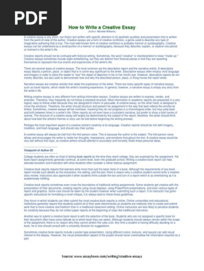 How to Write a Creative Essay
