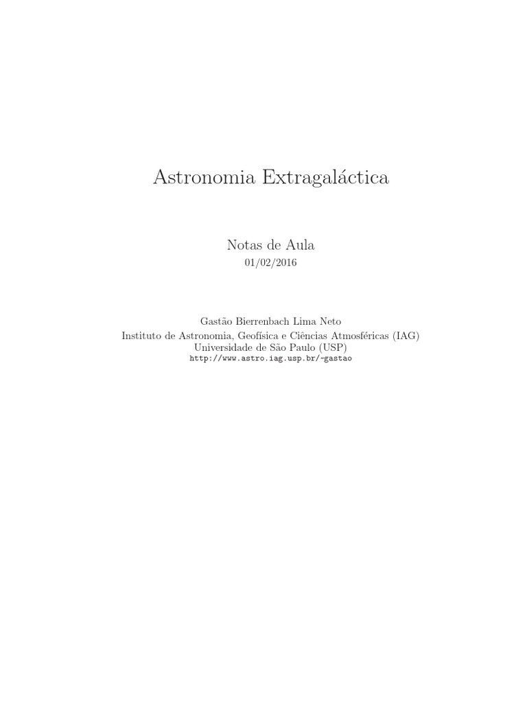 Astronomia Extragaláctica Download grátis PDF Nebulosa Estrelas