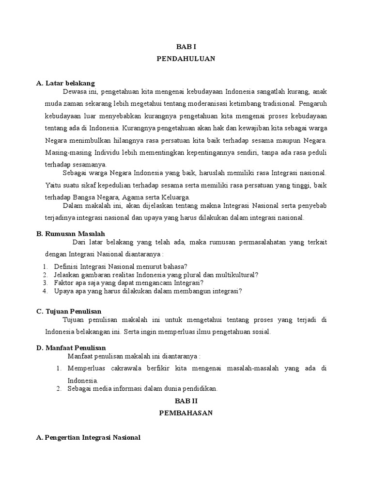 Integrasi Nasional Pdf