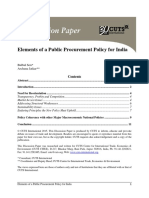 Elements of a Public Procurement Policy for India