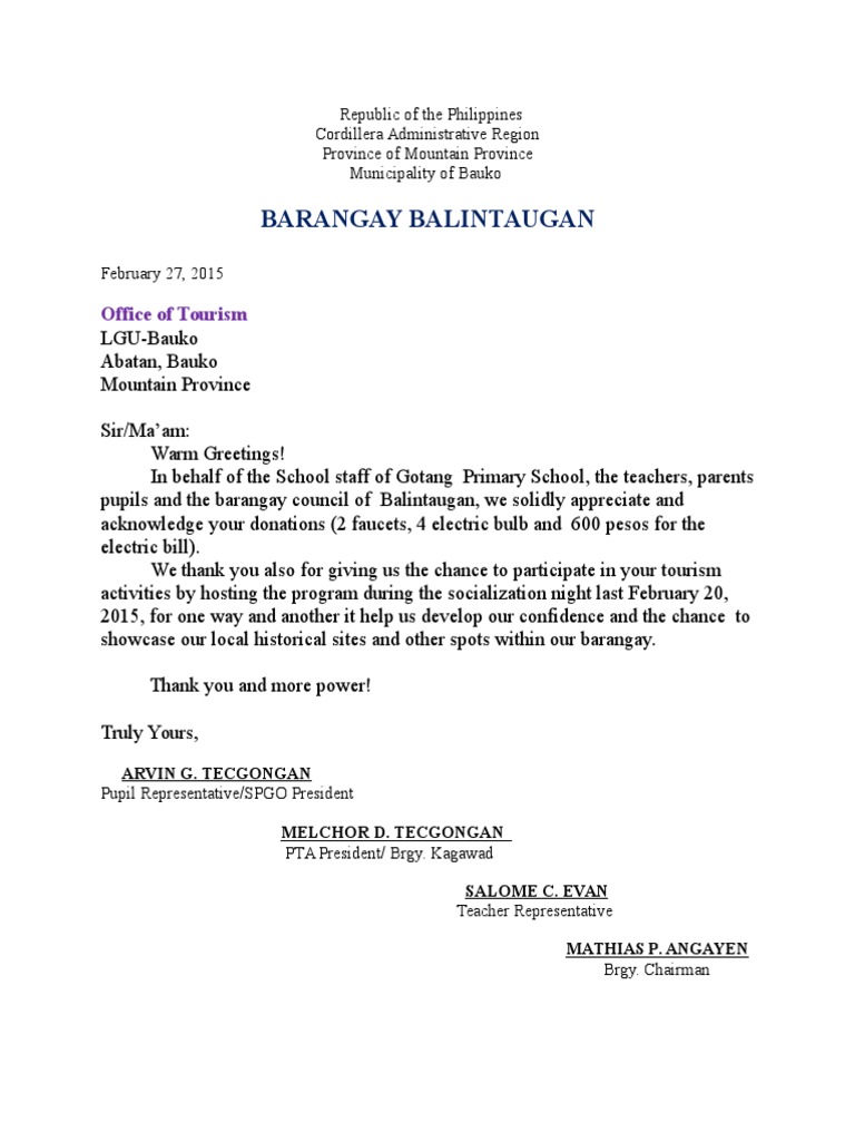 LGU Acknowledgement | PDF