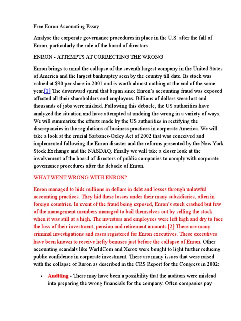 enron essay