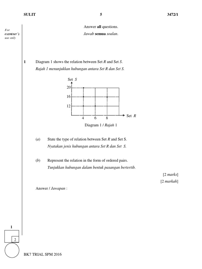 2016 Percubaan Spm Mt Item P1 Pdf