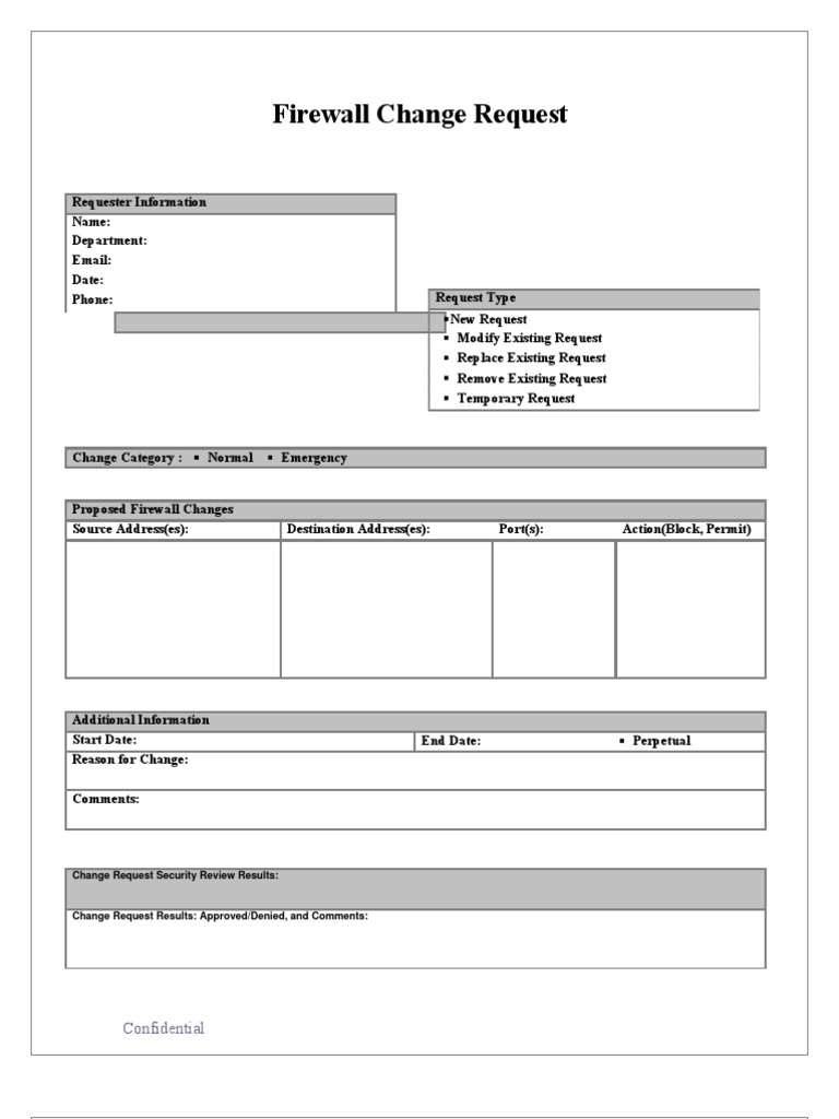 Firewall Change Request Form Template | PDF