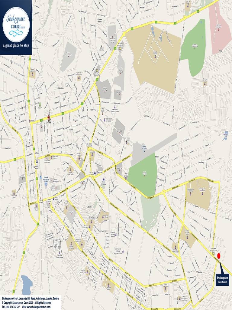 Map Of Lusaka Roads Pdf Map Of Lusaka | Pdf