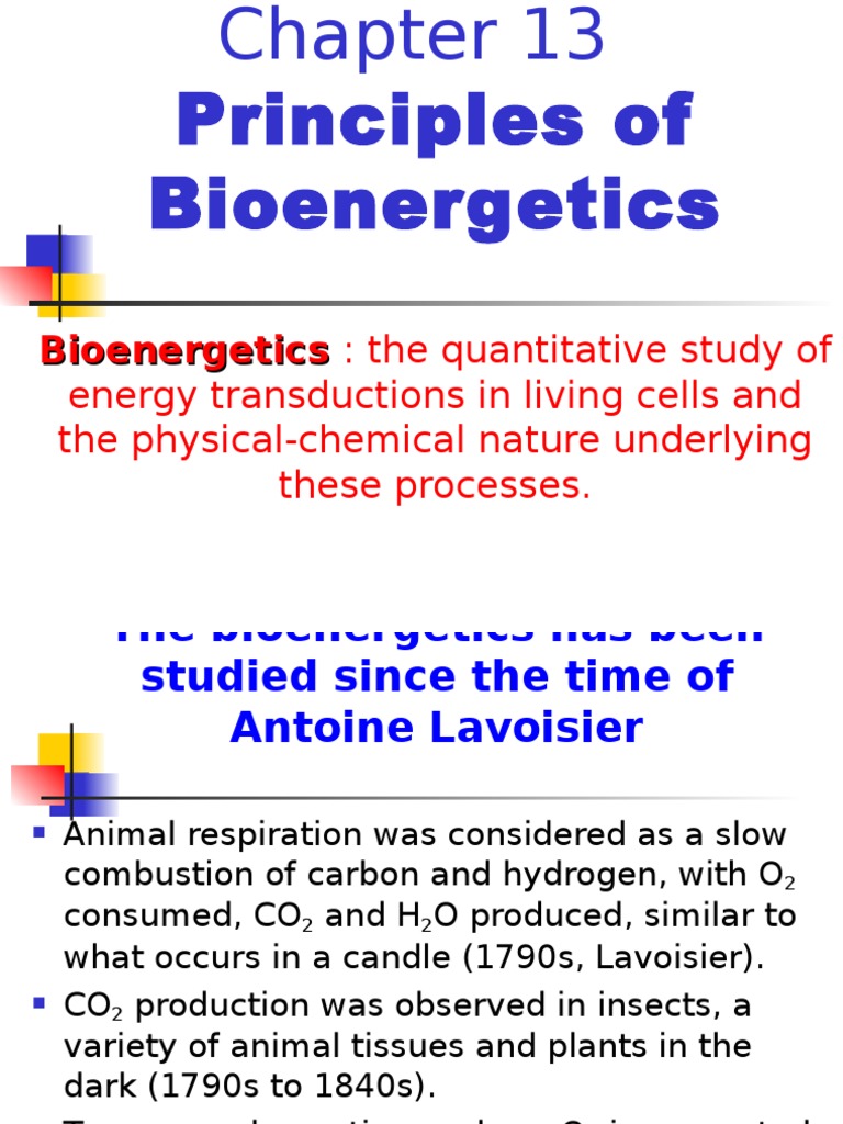 Bioenergetics: Bioenergetics: The Quantitative Study of | PDF | Redox ...