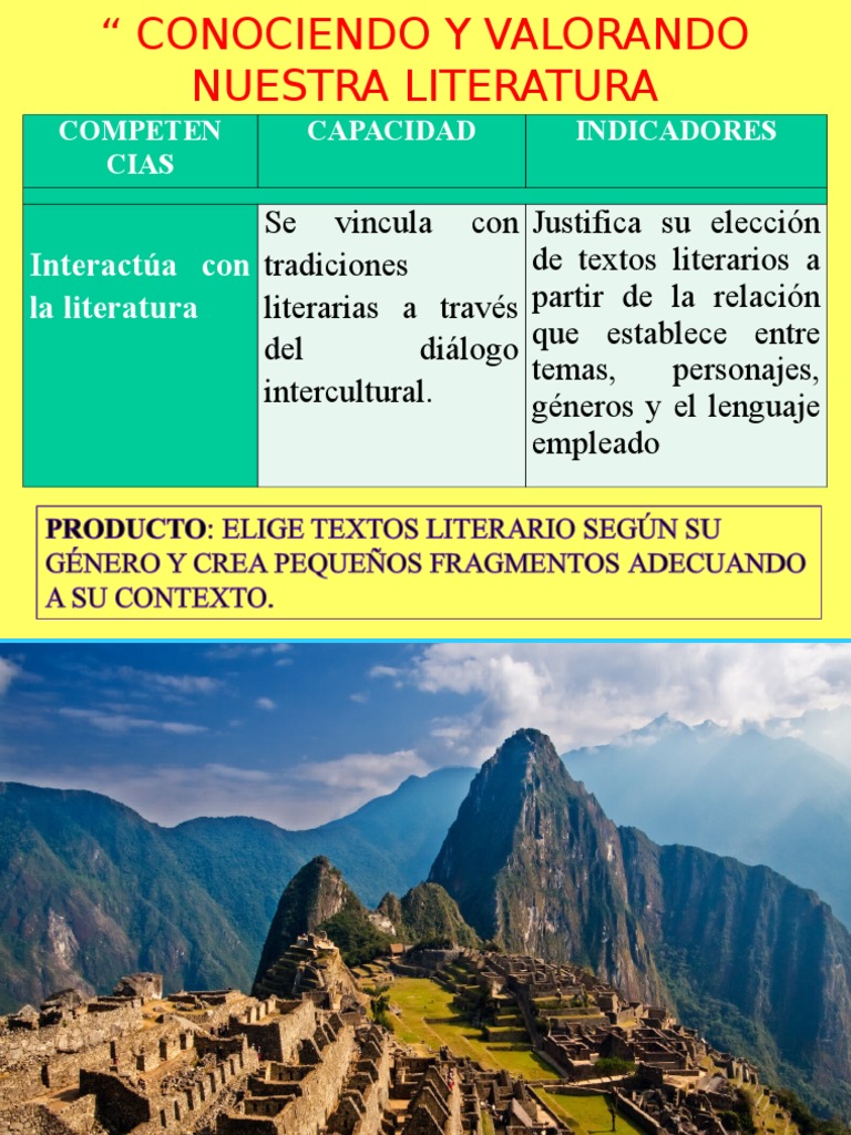 LITERATURA INCAICA PPT | Imperio Inca | Ficción y literatura | Prueba ...