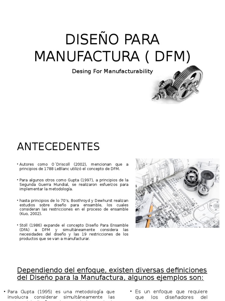 Diseño para Manufactura (DFM) | PDF | Metodología | Diseño