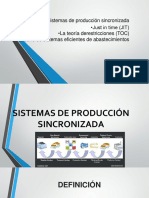 Sistemas de Producción Sincronizada - Just in Time (JIT) - La Teoría Derestricciones (TOC) - Diseño de Sistemas Eficientes de Abastecimientos