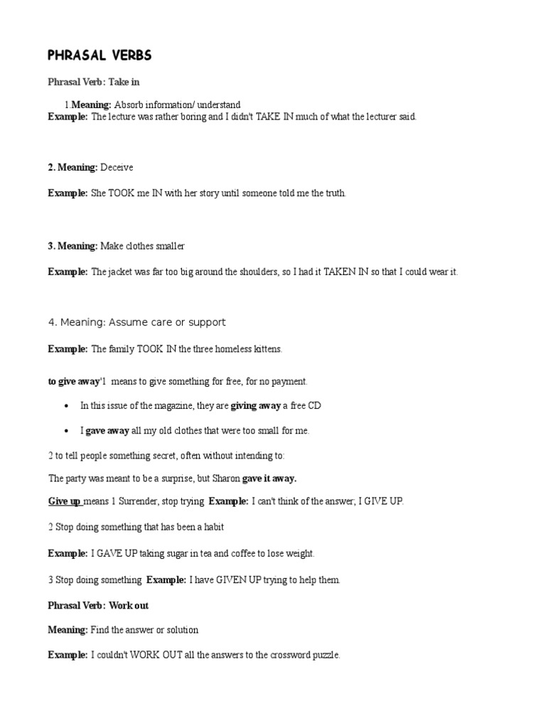 Advanced Phrasal Verbs Pdf