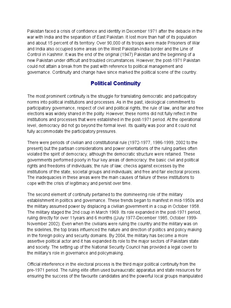 Political Evolution in Pakistan Since 1971 | PDF | Zulfikar Ali Bhutto ...