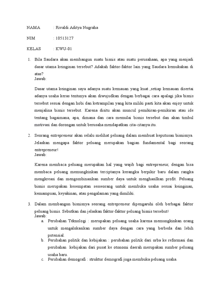 Sebutkan Dan Jelaskan Sumber Sumber Dari Peluang Usaha Yang Potensial