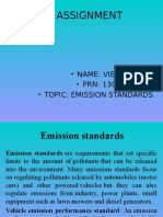 I.C Assignment: - Name: Vibhay Patel - PRN: 13070121700 - Topic: Emission Standards