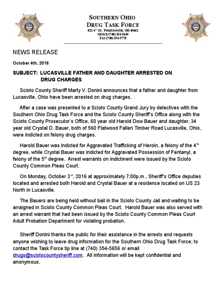 Bauer Family Drug Arrests in Scioto County | PDF