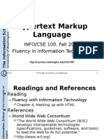 Hypertext Markup Language: INFO/CSE 100, Fall 2006 Fluency in Information Technology