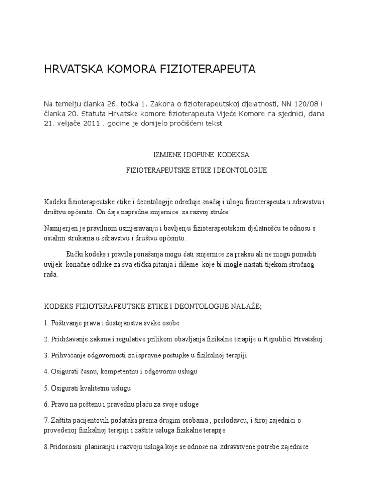 Etički Kodeks- Izmjene i Dopune (Procisceni Tekst)