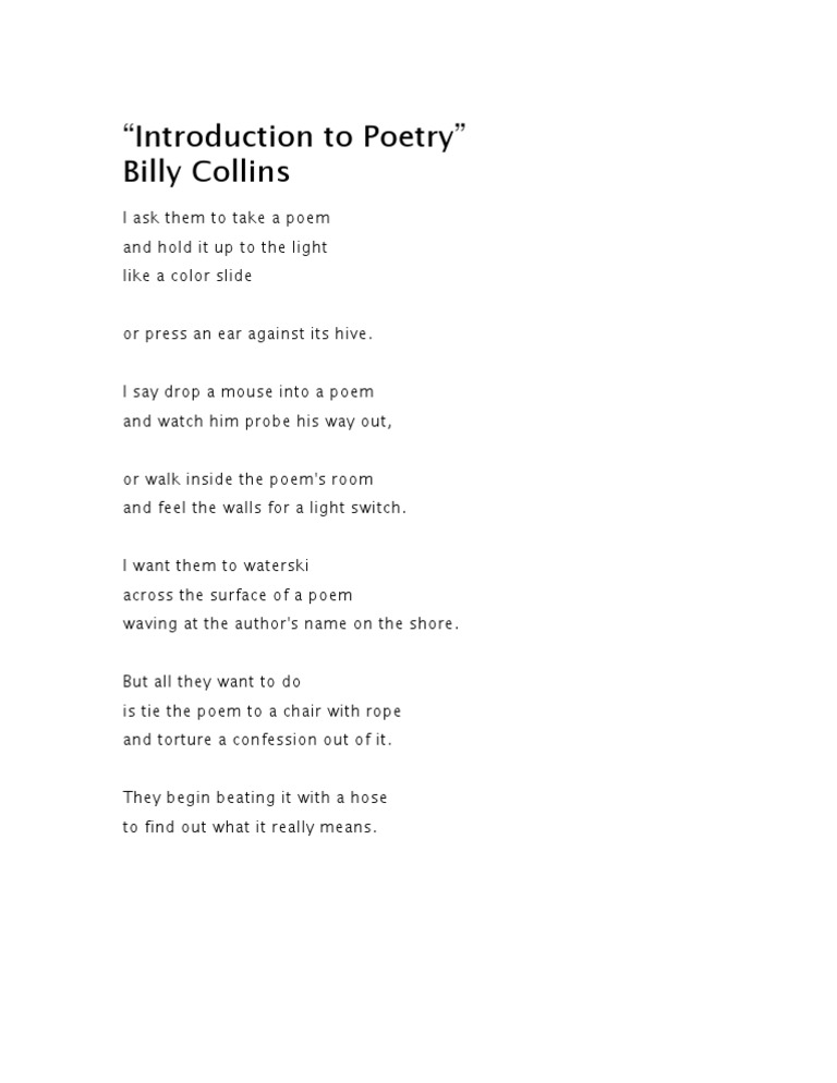 Introduction To Poetry | PDF