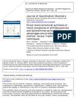 Direct Electrochemical Synthesis of Metal Complexes of Phthalocyanines and Azomethines As Model Compounds: Advantages and Problems of This Method Versus Traditional Synthetic Techniques