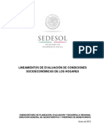 Lineamientos Evaluacion Condiciones Socioeconómicas de Los Hogares PDF