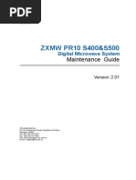 ZXMW PR10 S400&S500 (V2.01) Digital Microwave System Maintenance Guide