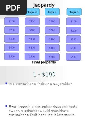 Power of Flowers Jeopardy