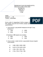 Peperiksaan Matematik Tahun 3