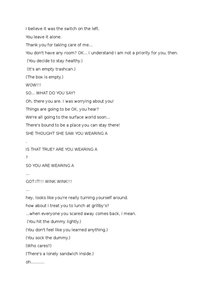 True All Undertale Text Ver. 14 | PDF