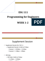 ESG 111 Programming For Engineers