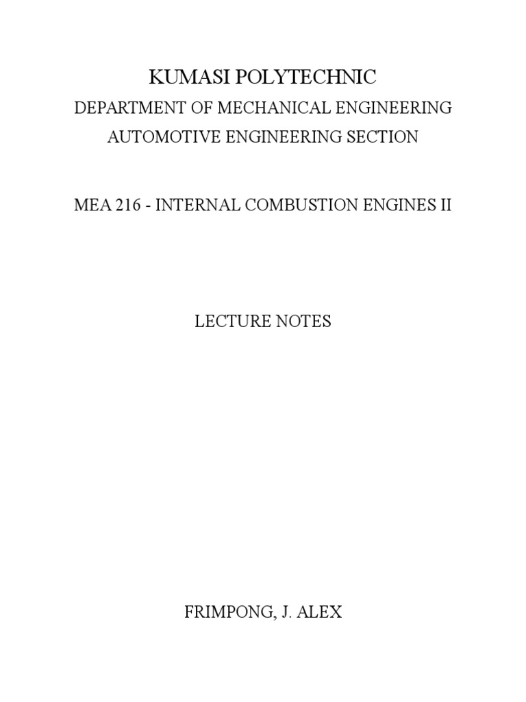 Internal Combustion Engines II Notes | PDF | Transportation Engineering ...