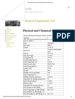 Physical and Chemcial Data - Methanol