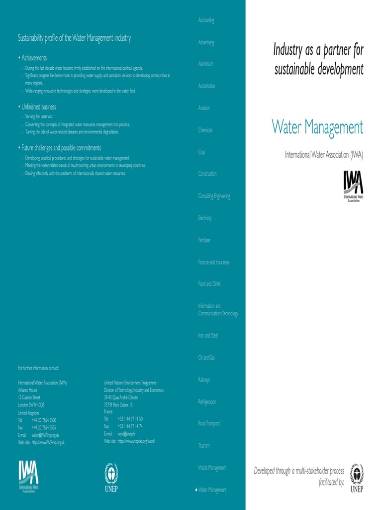 Water Management: Industry As A Partner For Sustainable Development ...
