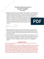 Example Problems of Chemical Reactor Engineering