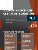 Microfinance and Asean Integration: Joselito S. Almario Presented at The Asian Insitutue of Management July 23, 2014
