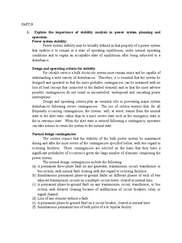 Power System Stability Analysis Overview | PDF | Electric Power System ...