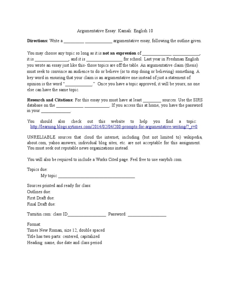persuasive essay with citations example