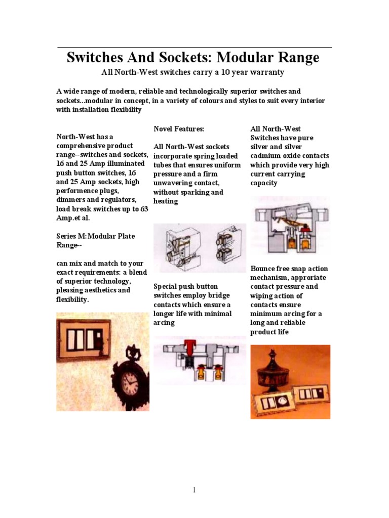 North-West Switches and Sockets | PDF | Switch | Ac Power Plugs And Sockets