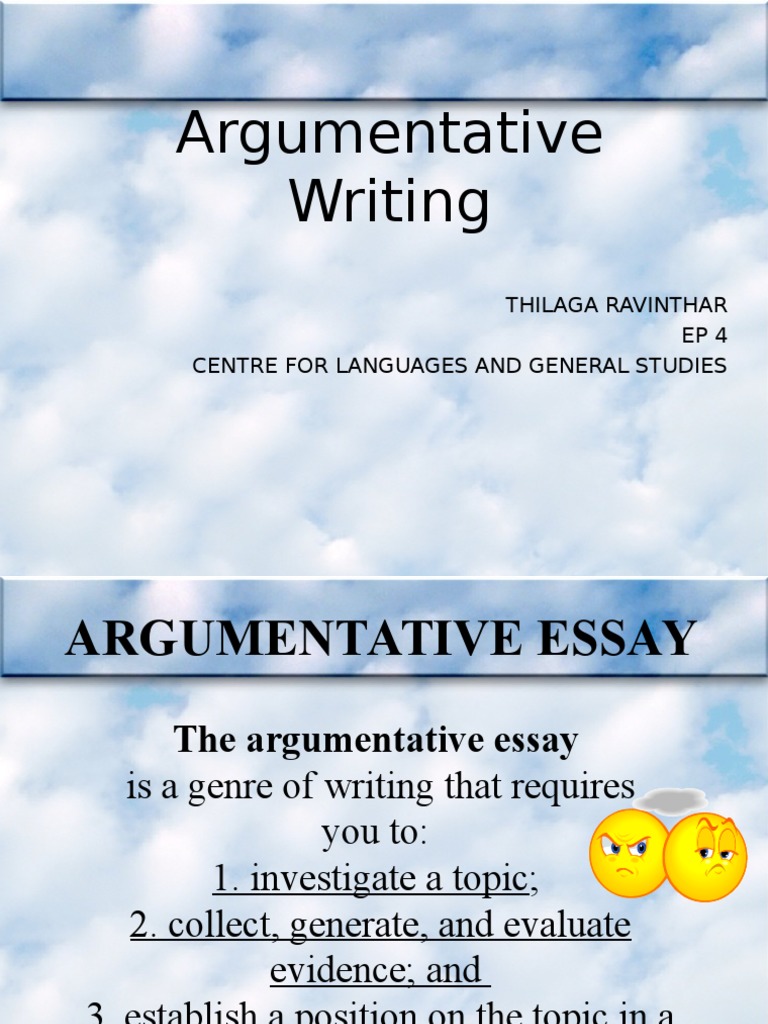 Argumentative essay presentation image