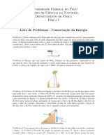 Conservação da Energia - Lista de Problemas