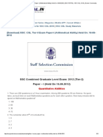 (Download) SSC - CGL Tier-II Exam Paper-I (Arithmetical Ability) Held On - 16-09-2012 - SSC PORTAL - SSC CGL, CHSL, Exams Community