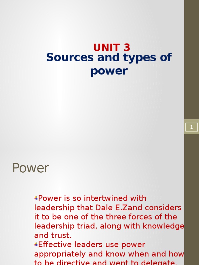 Sources and Types of Power in Leadership | PDF | Power (Social And ...