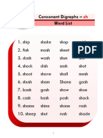 English Phonics Lesson SH Word List and Sentences PDF