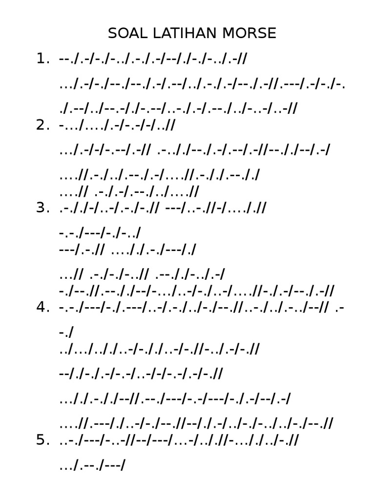 Soal Latihan Morse