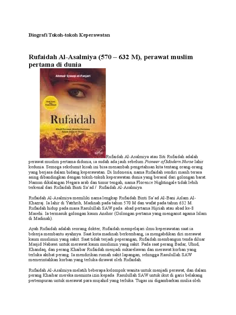 Rufaidah Al-Asalmiya: Perawat Pertama | PDF