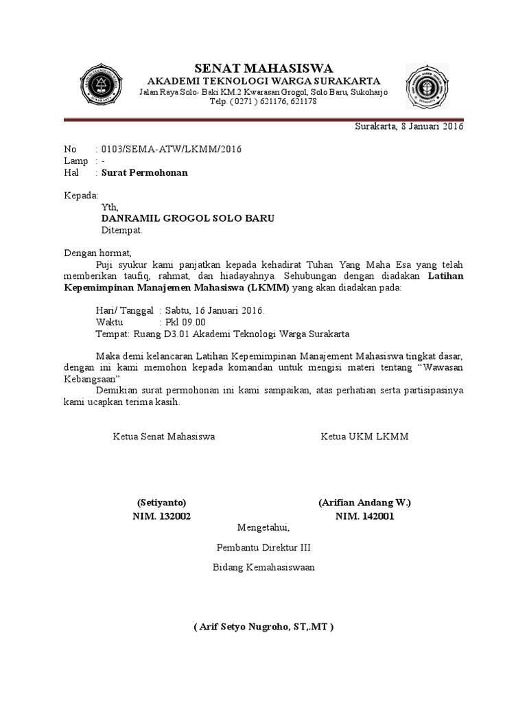 Surat Permohonan Danramil