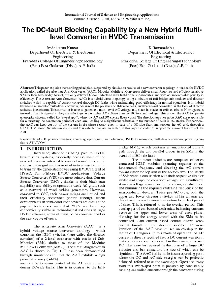 Hybrid Multi-level Converter for HVDC | PDF | High Voltage Direct ...