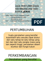 Perbezaan Pertumbuhan Dan Perkembangan Dari Aspek Jeris