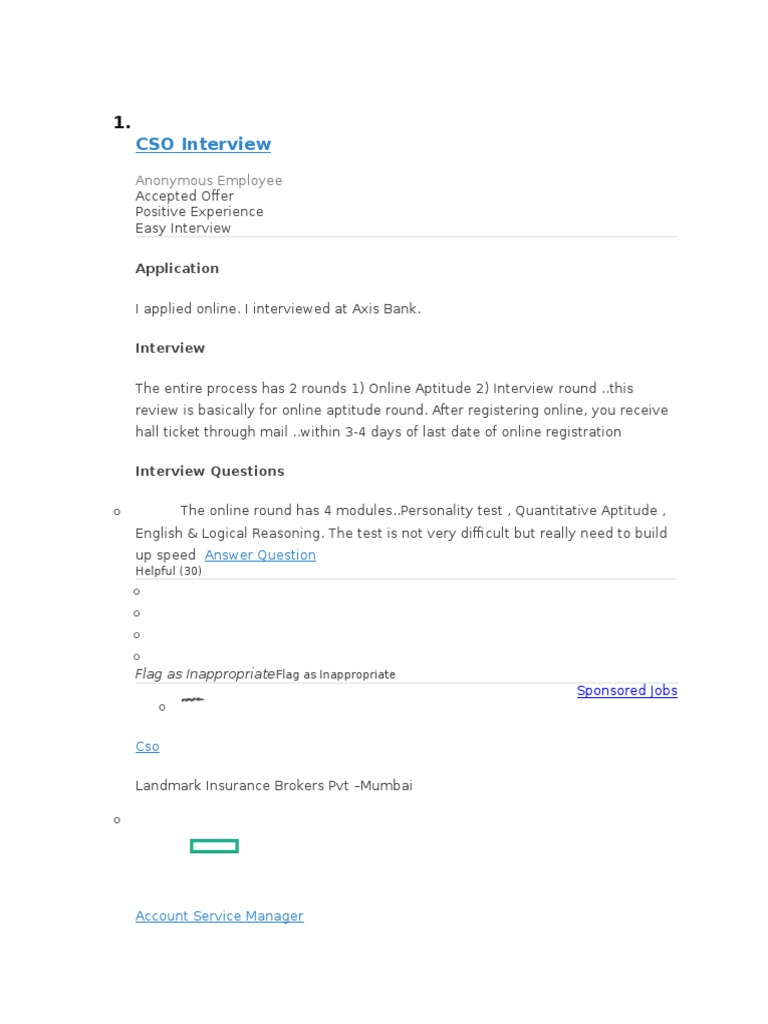 Axis Bank Question Test Assessment