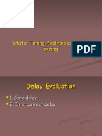 Static Timing Analysis and Gate Sizing Delay Evaluation